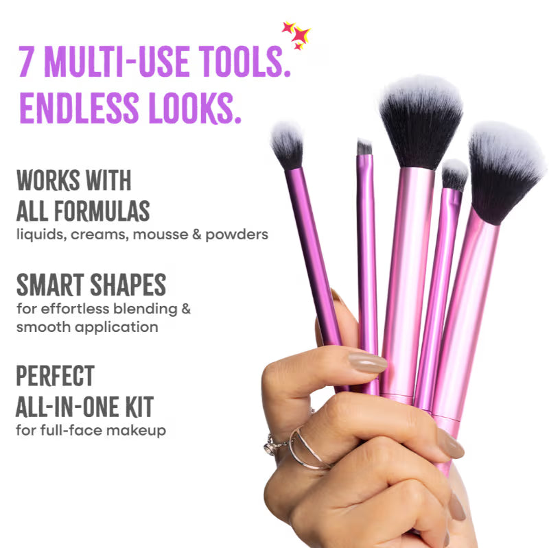 Nykaa Tools & Accessories Makeup Essential Brush & Blender Set – 7Pcs