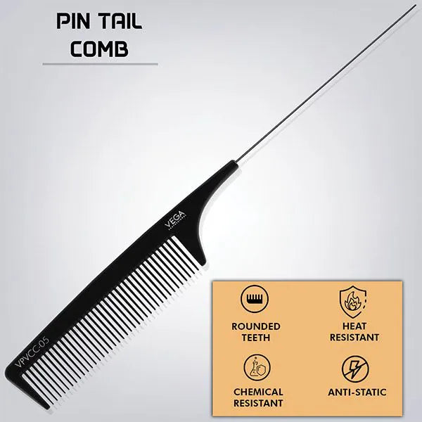 Peigne à queue VEGA Professional VPVCC 05 – Peigne à queue en carbone antistatique
