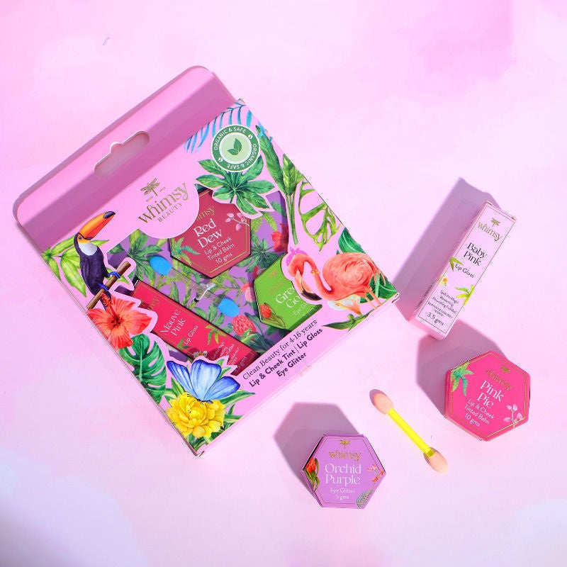 Whimsy Beauty Trousse de Beauté Mini Bling Sûre et Biologique pour Préadolescentes et Adolescentes - Lot de 3