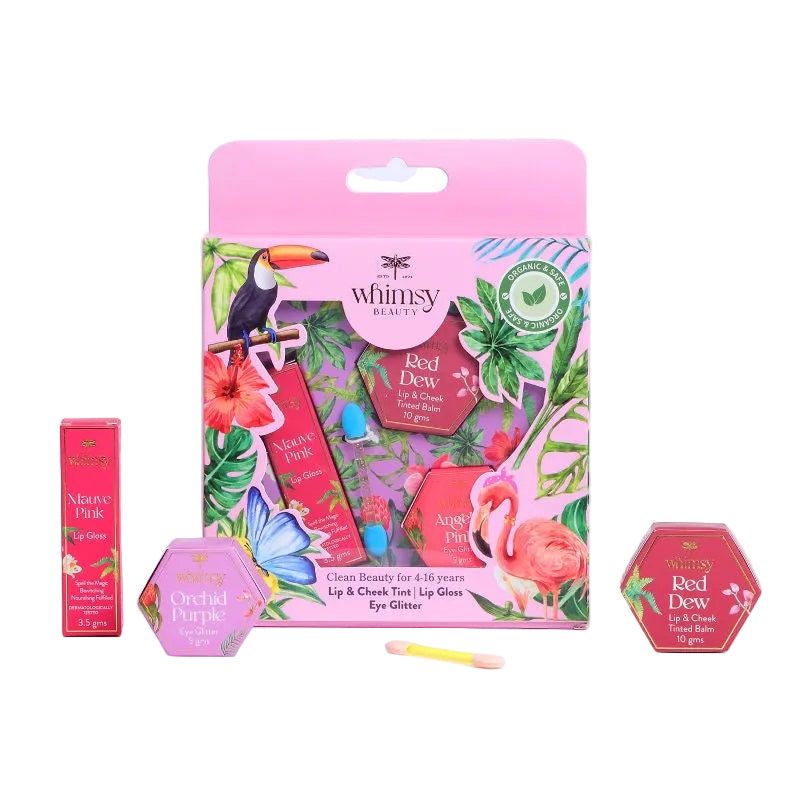 Whimsy Beauty Trousse de Beauté Mini Bling Sûre et Biologique pour Préadolescentes et Adolescentes - Lot de 3