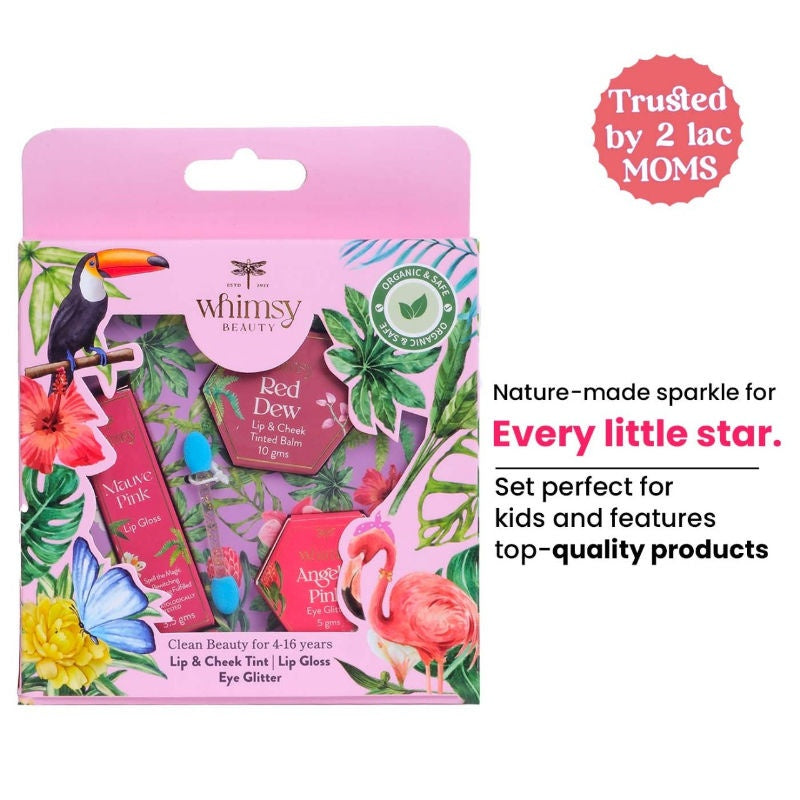 Whimsy Beauty Trousse de Beauté Mini Bling Sûre et Biologique pour Préadolescentes et Adolescentes - Lot de 3