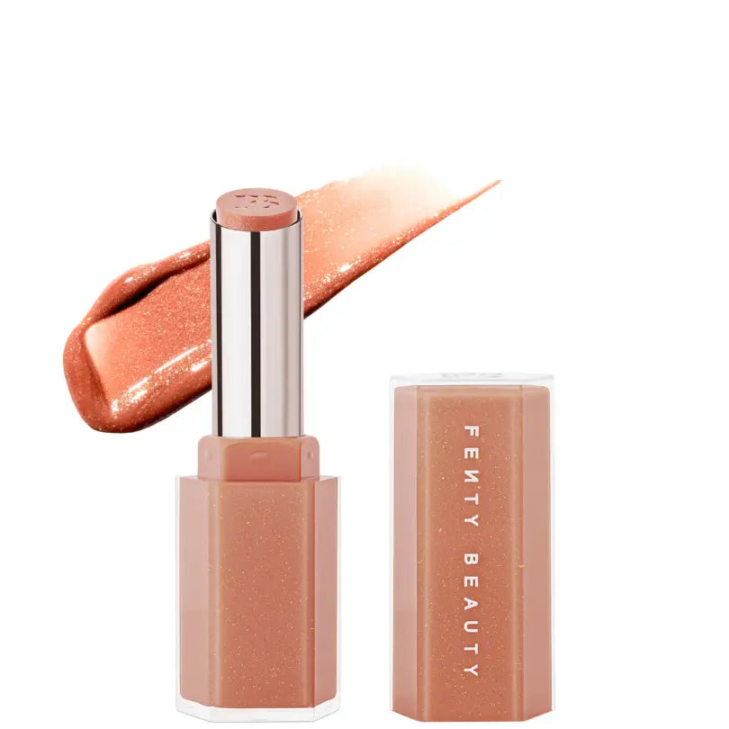 Fenty Beauty Gloss Bomb Stix High-Shine Gloss Stick 3.7g in Fenty Glow shade.
