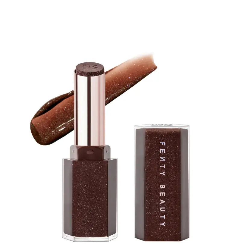 Fenty Beauty Gloss Bomb Stix High-Shine Gloss Stick 3.7g in Hot Chocolit shade.