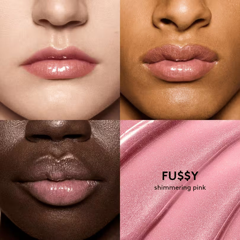 Fenty Beauty Gloss Bomb Universal Lip Luminizer lips results of Fussy shade.