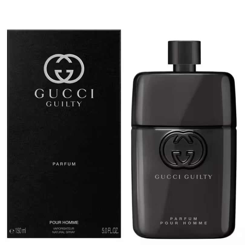 Gucci Guilty Pour Homme Parfum 150ml bottle with original packaging