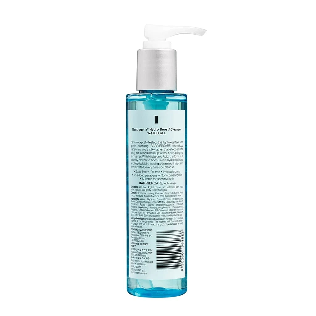 Neutrogena Hydro Boost Cleanser Water Gel – Hydrating Face Wash with Hyaluronic Acid - 145ml