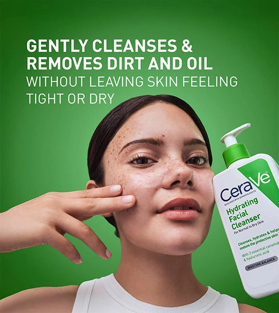 CeraVe Hydrating Facial Cleanser – Moisturizing Face Wash for Normal to Dry Skin