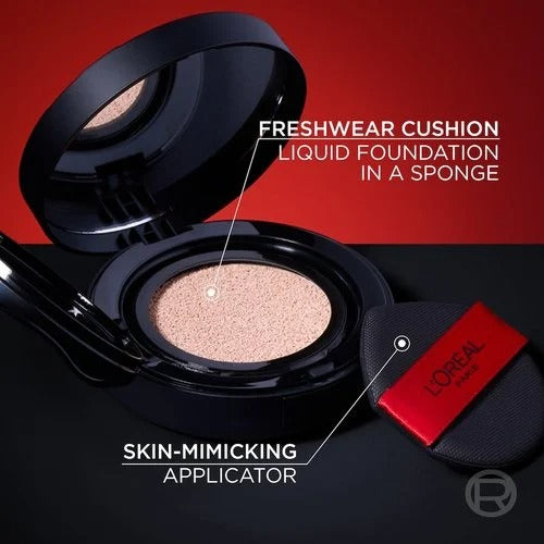 Fonds de Teint Fluide Accord Parfait Cushion L'Oréal Paris, Couvrance parfaite 24H, Sans oxydation
