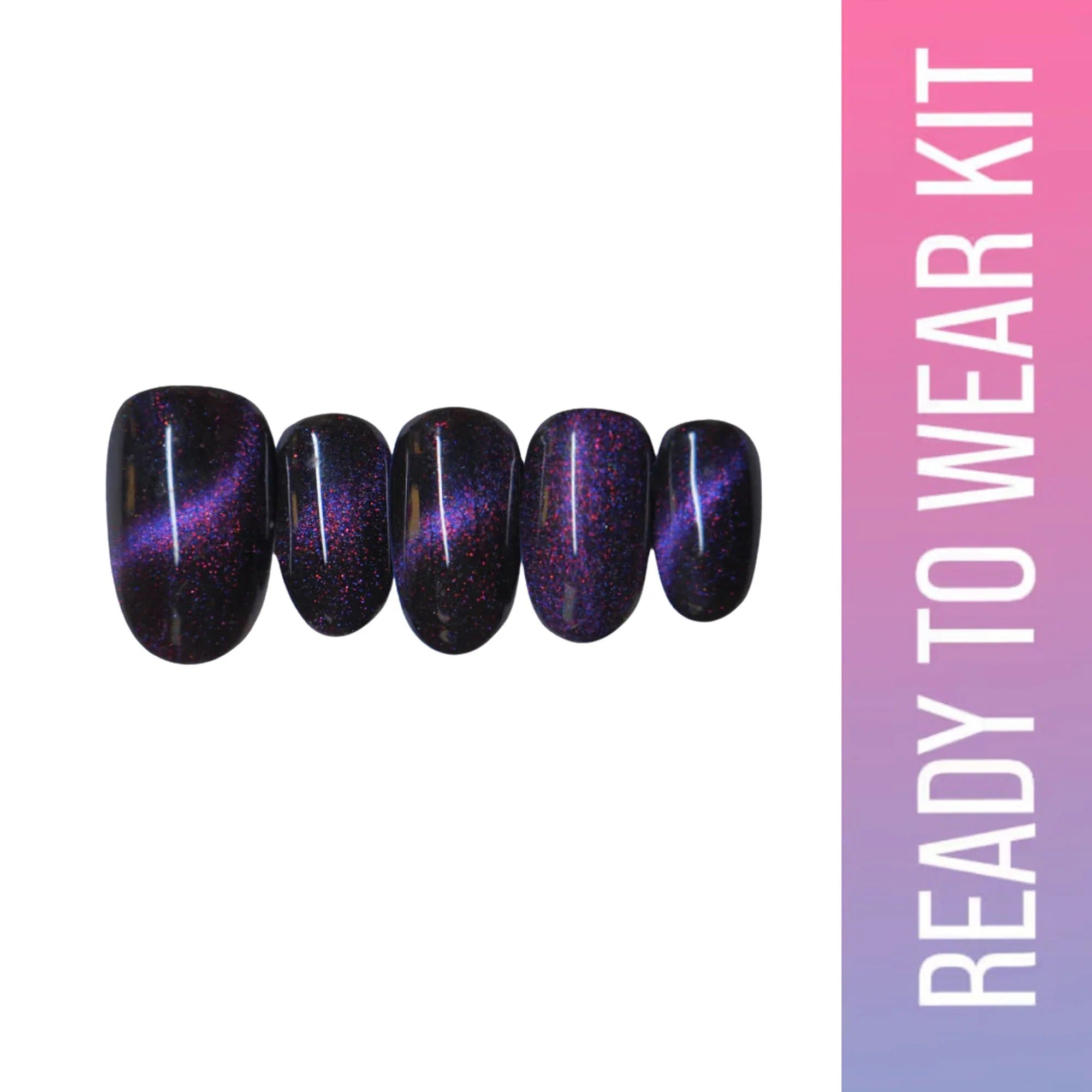 SOEZI Viva La Violet Faux Ongles Réutilisables à Coller – Kit Prêt à Porter