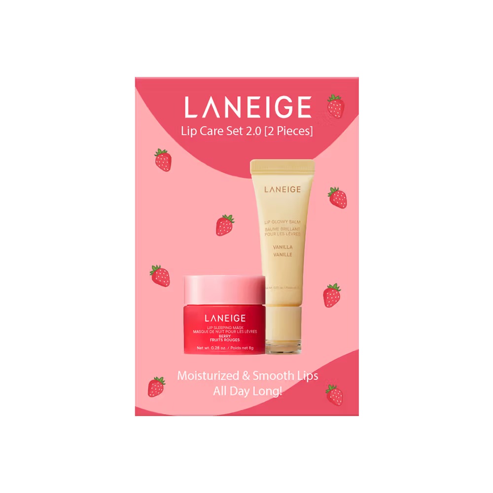 LANEIGE Ensemble de soins pour les lèvres 2.0 Masque de nuit pour les lèvres Baies Mini + Baume à lèvres éclat Vanille