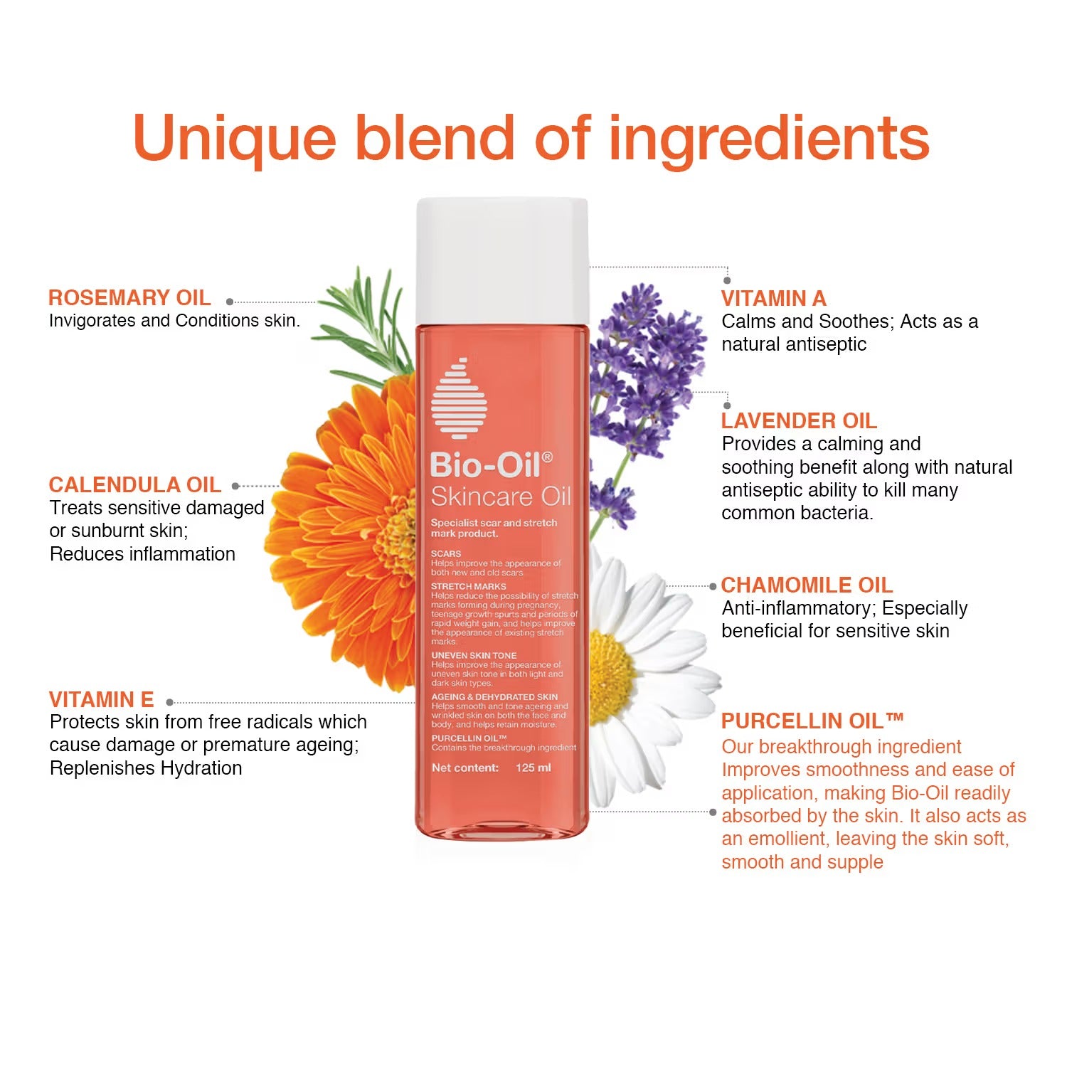 Bio-Oil Soin de la Peau Infusé au Romarin pour les Vergetures, les Cicatrices et le Vieillissement