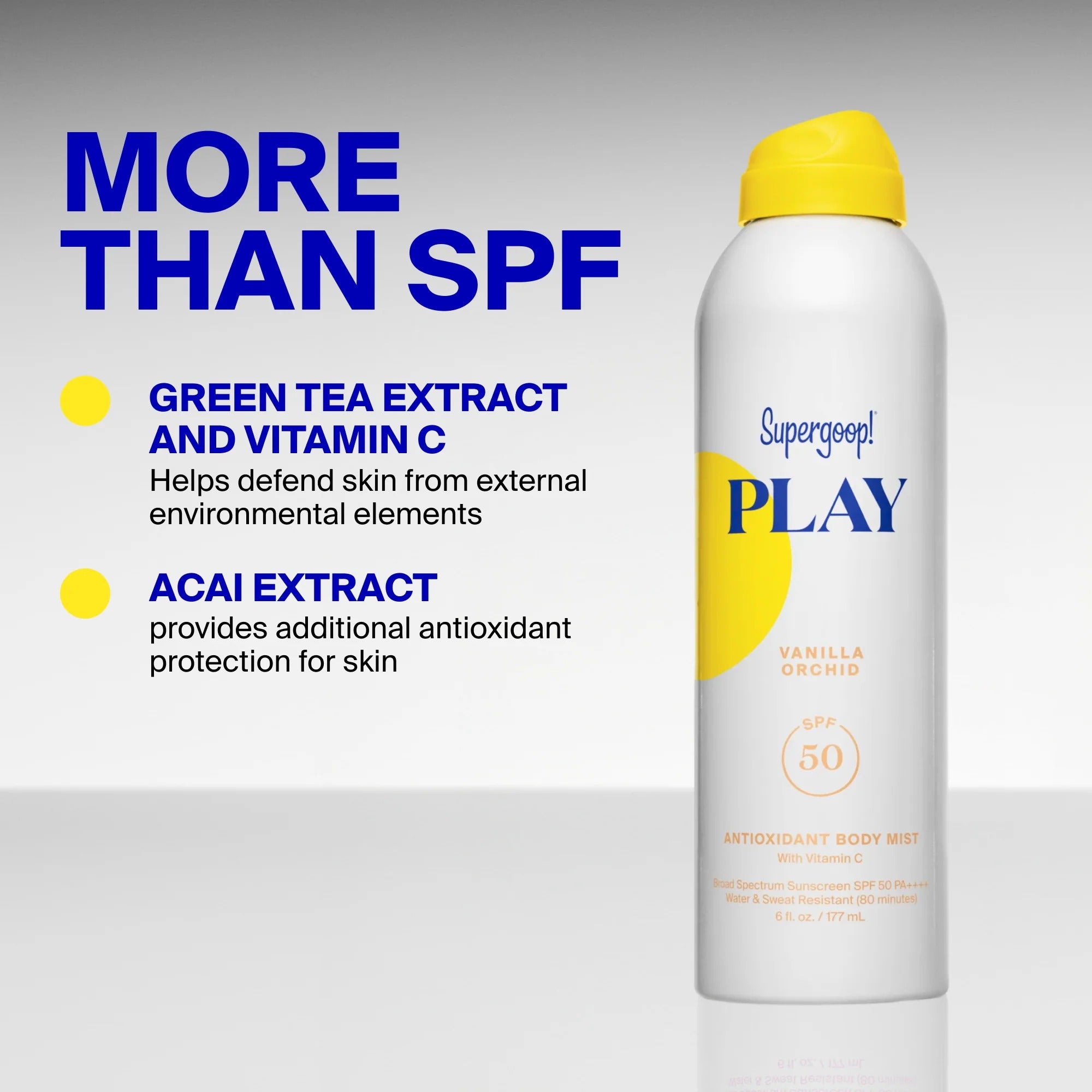 Supergoop PLAY Antioxidant Body Mist SPF PA++++ 50 with Vitamin C