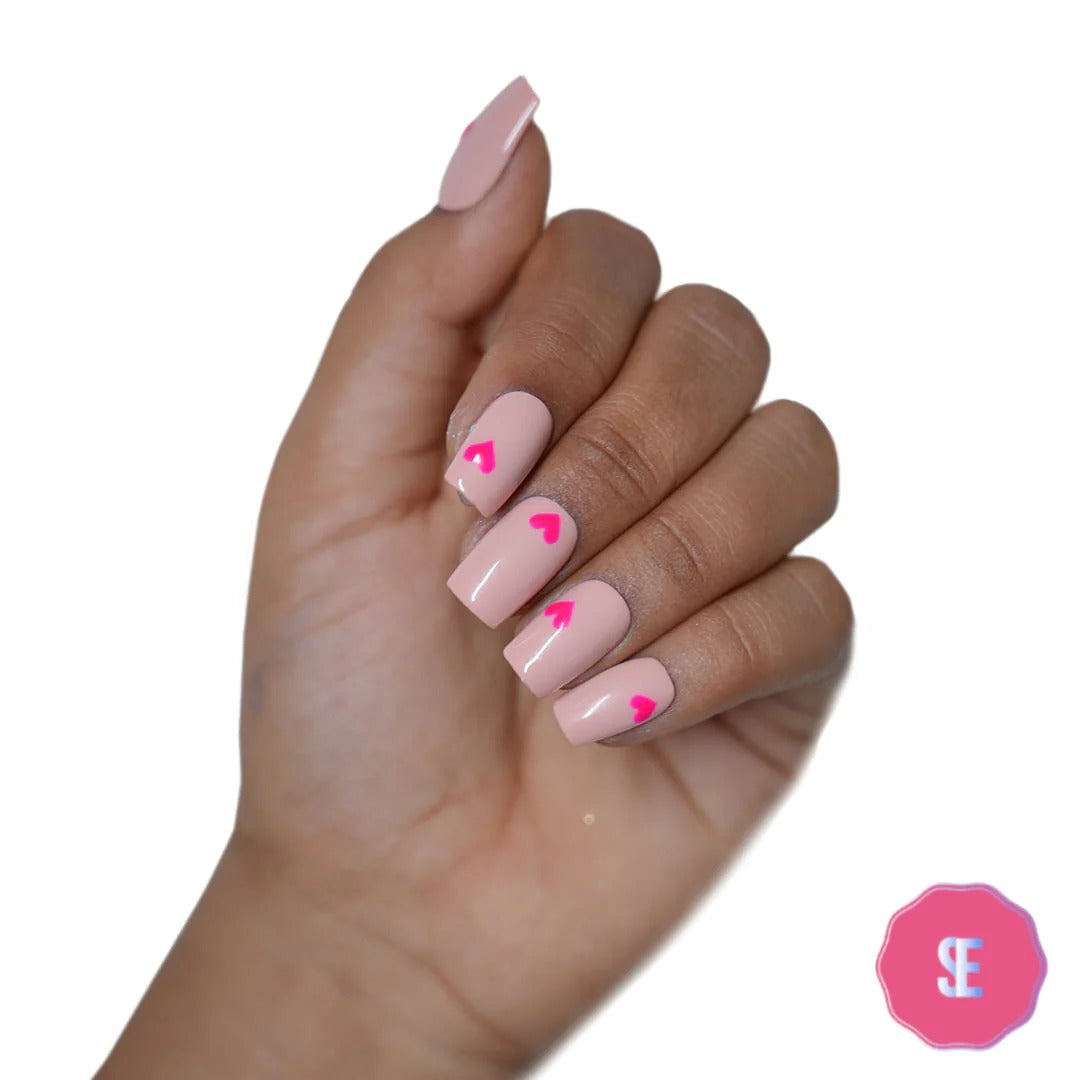SOEZI Je t'aime – Kit de faux ongles réutilisables à presser – Prêt à poser