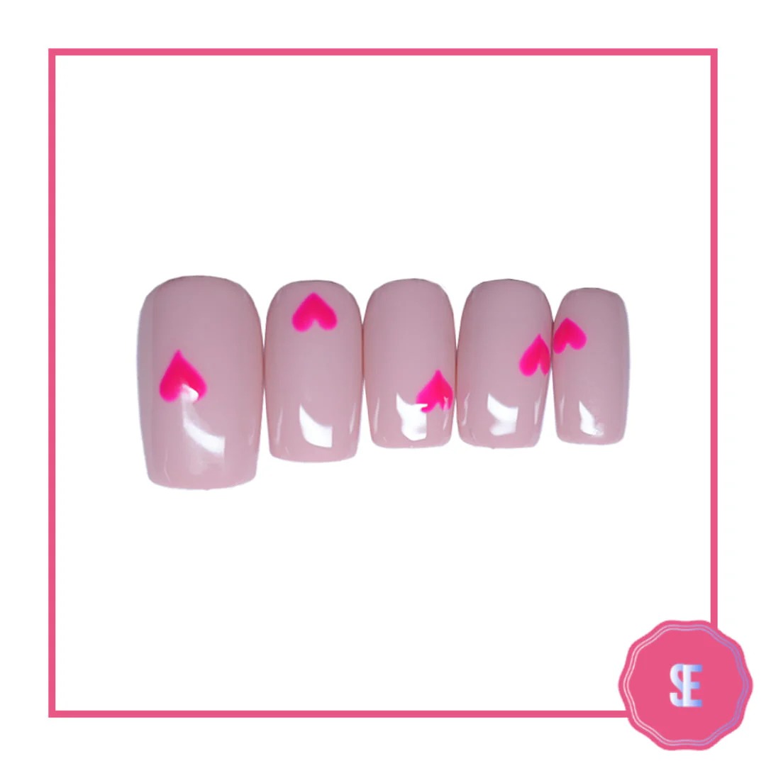SOEZI Je t'aime – Kit de faux ongles réutilisables à presser – Prêt à poser