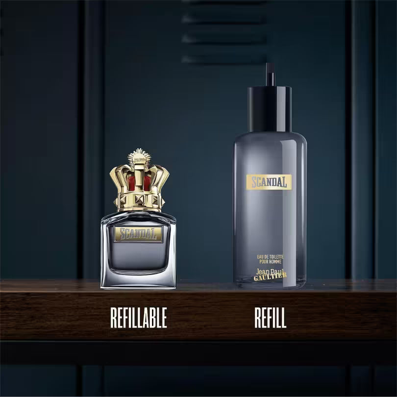 Jean Paul Gaultier Scandal Pour Homme EDT 100ML refillable bottle with official refill