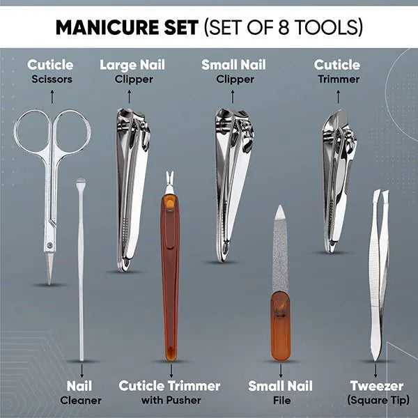 VEGA Manicure Set MS-08 – 8 Piece Complete Nail Care Kit
