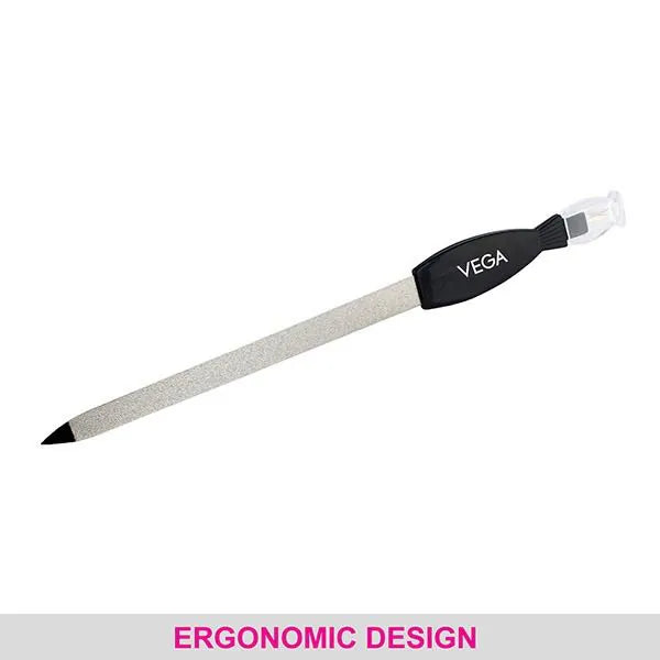 Lime à ongles VEGA avec coupe-cuticules NFT-06 – Outil 2-en-1 de soin des ongles