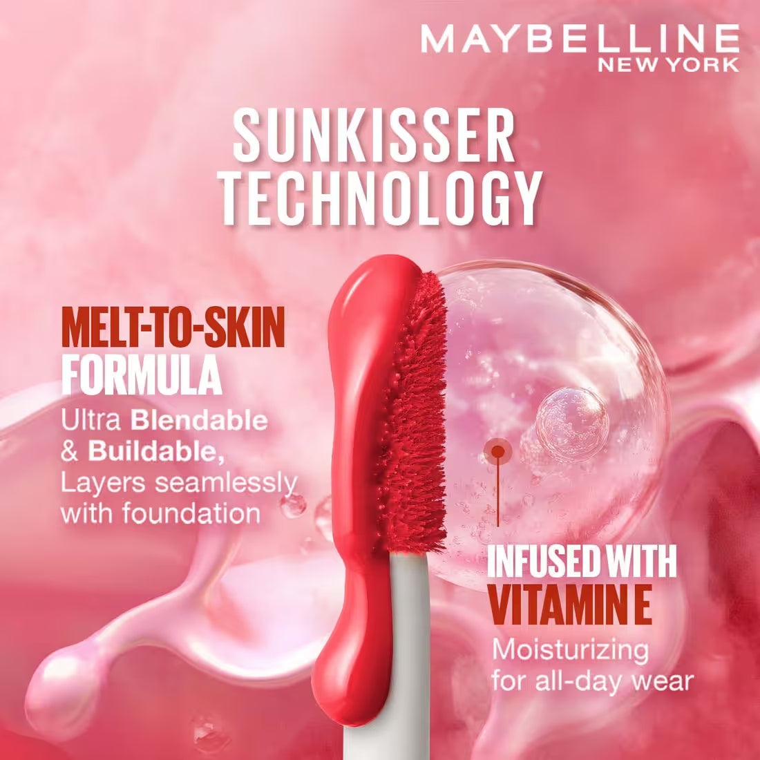 Maybelline New York Sunkisser Hazy Matte Blush – Lightweight Liquid Blush - Hot Sunset