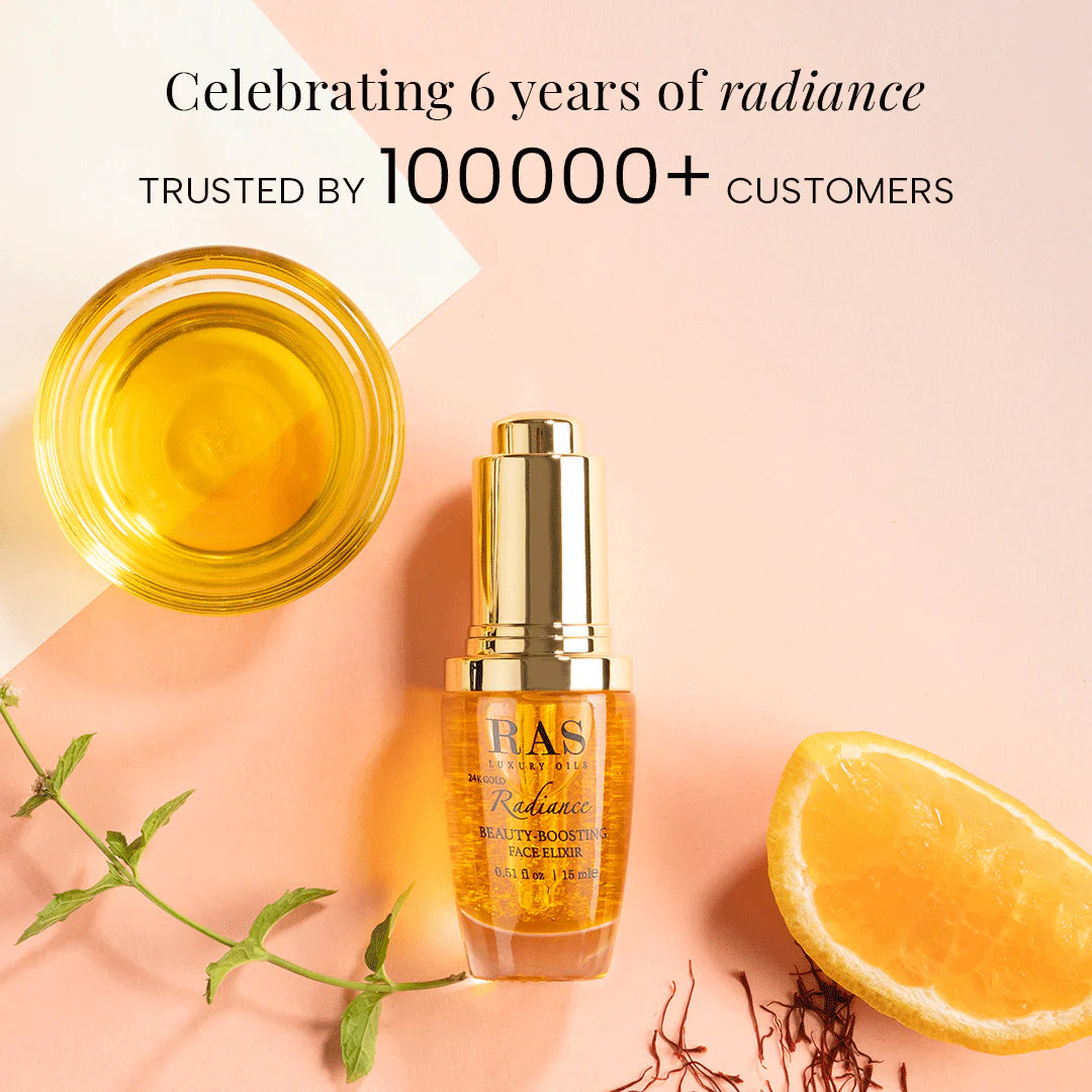 RAS Luxury Oils 24K Gold Radiance Beauty Boosting Face Elixir - 15ml